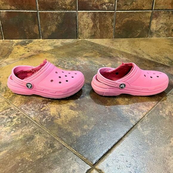 Crocs Pink Lined Slingback Clogs C12 - Picture 3 of 11